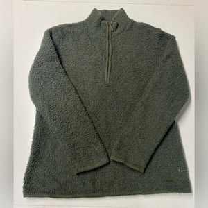 Green Fuzzy 1/4 Zip Pull Over - medium